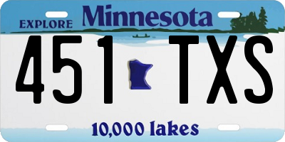 MN license plate 451TXS