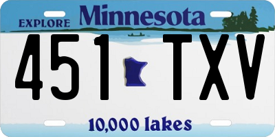 MN license plate 451TXV