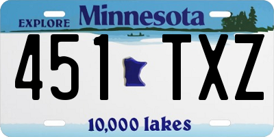 MN license plate 451TXZ