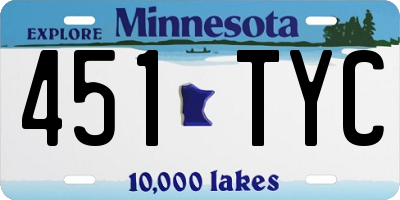 MN license plate 451TYC