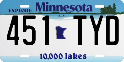MN license plate 451TYD