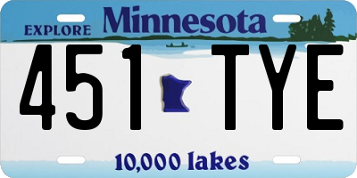 MN license plate 451TYE