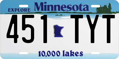 MN license plate 451TYT
