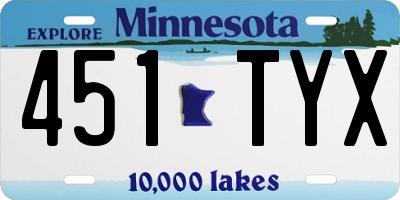 MN license plate 451TYX