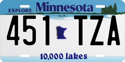 MN license plate 451TZA