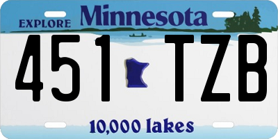 MN license plate 451TZB