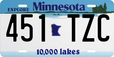 MN license plate 451TZC