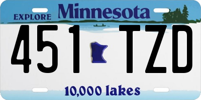 MN license plate 451TZD
