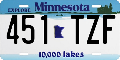 MN license plate 451TZF
