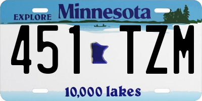 MN license plate 451TZM