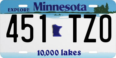 MN license plate 451TZO