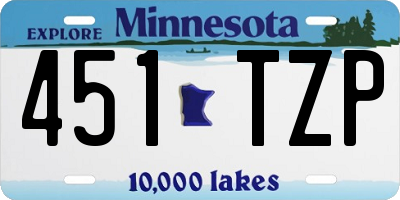 MN license plate 451TZP