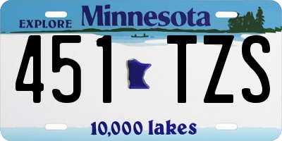 MN license plate 451TZS