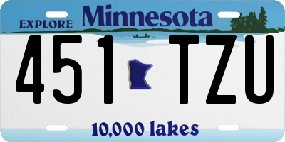 MN license plate 451TZU