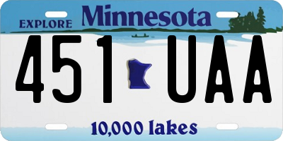 MN license plate 451UAA
