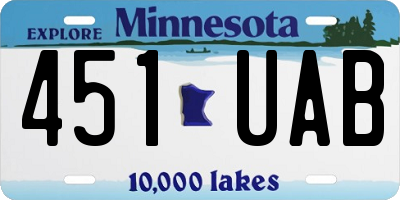 MN license plate 451UAB