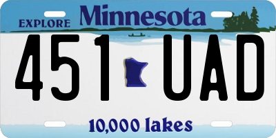 MN license plate 451UAD