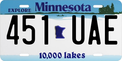 MN license plate 451UAE