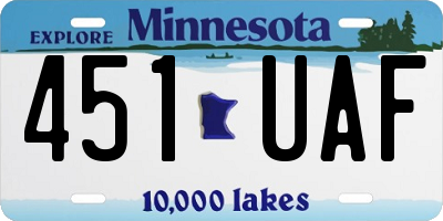 MN license plate 451UAF