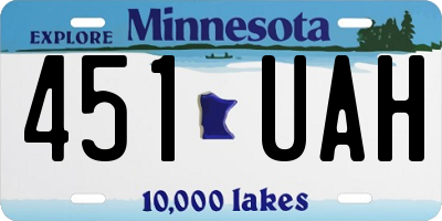 MN license plate 451UAH