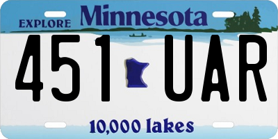 MN license plate 451UAR