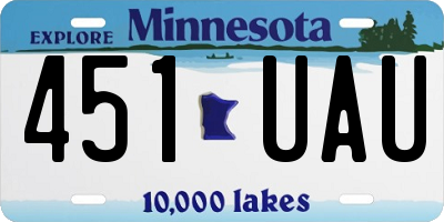MN license plate 451UAU