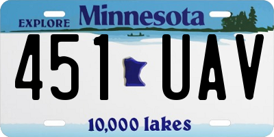 MN license plate 451UAV