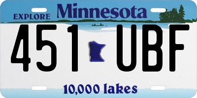 MN license plate 451UBF