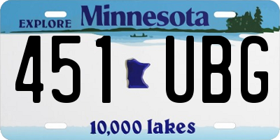 MN license plate 451UBG