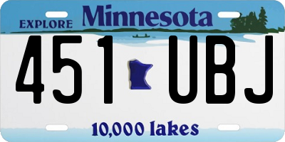 MN license plate 451UBJ