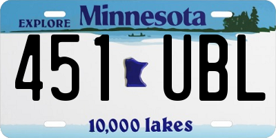 MN license plate 451UBL