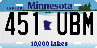 MN license plate 451UBM