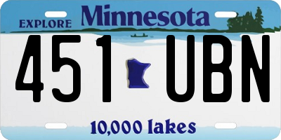 MN license plate 451UBN