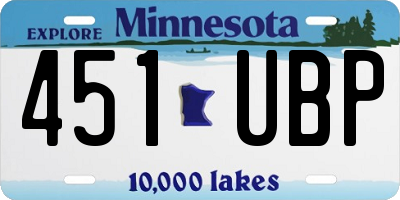 MN license plate 451UBP