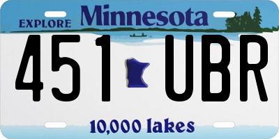 MN license plate 451UBR