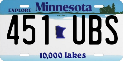 MN license plate 451UBS