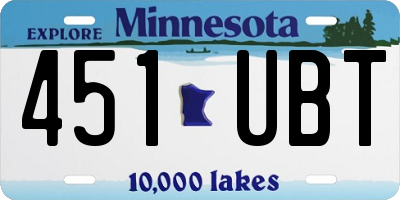 MN license plate 451UBT