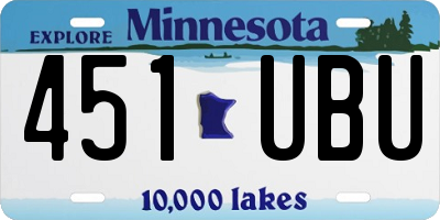 MN license plate 451UBU