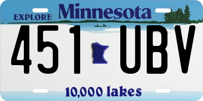 MN license plate 451UBV