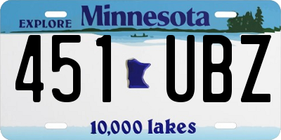 MN license plate 451UBZ