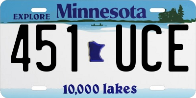 MN license plate 451UCE