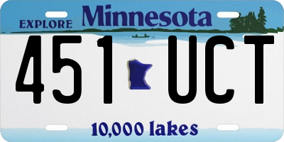 MN license plate 451UCT