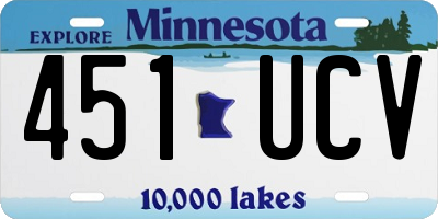 MN license plate 451UCV