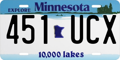 MN license plate 451UCX