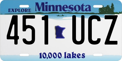 MN license plate 451UCZ