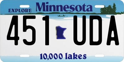 MN license plate 451UDA