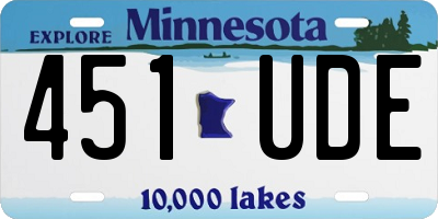 MN license plate 451UDE