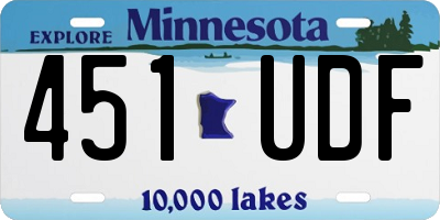 MN license plate 451UDF