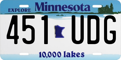 MN license plate 451UDG