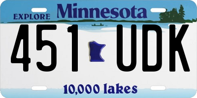 MN license plate 451UDK